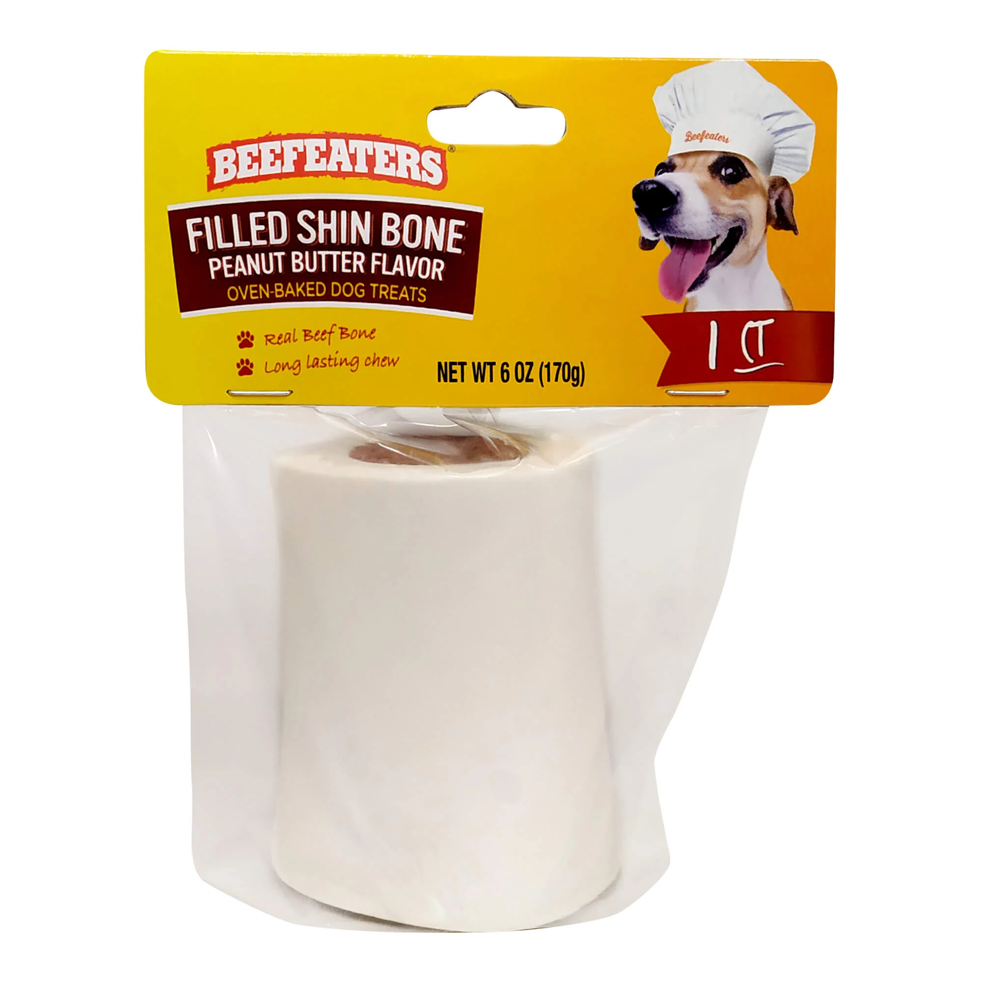 Beefeaters Shin Bone, Peanut Butter, 6 oz, Case of 6 - Healthber