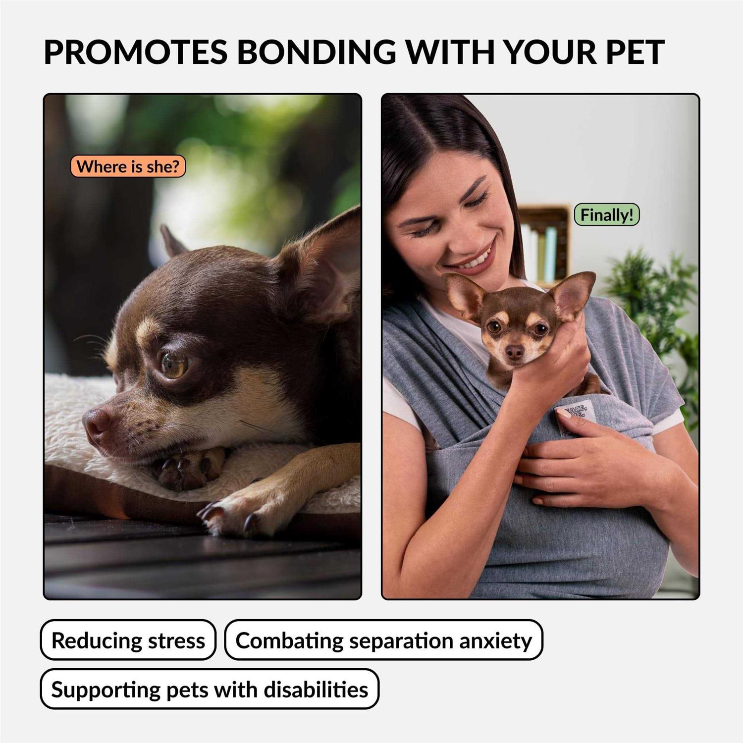 CollarDirect Dog Sling Carrier for Small Dogs Anti-Anxiety Cat Sling - Healthber