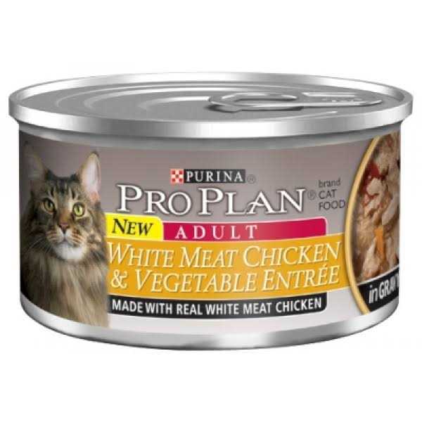Purina Pro Plan White Meat Chicken & Vegetable Entree in Gravy Cat Food - Healthber
