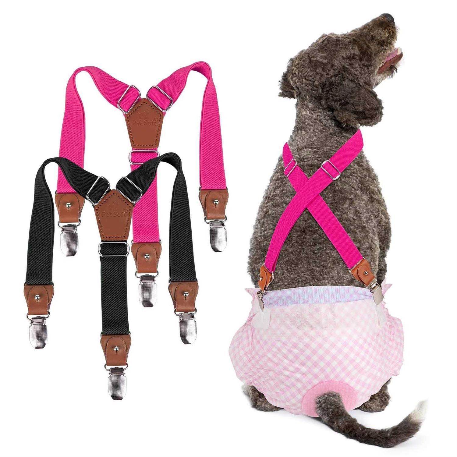 Pet Soft Dog Suspenders 2 Pieces Female Dog Diaper Suspenders for Dogs Diaper Keeper Suspender for Dog Skirt - Healthber