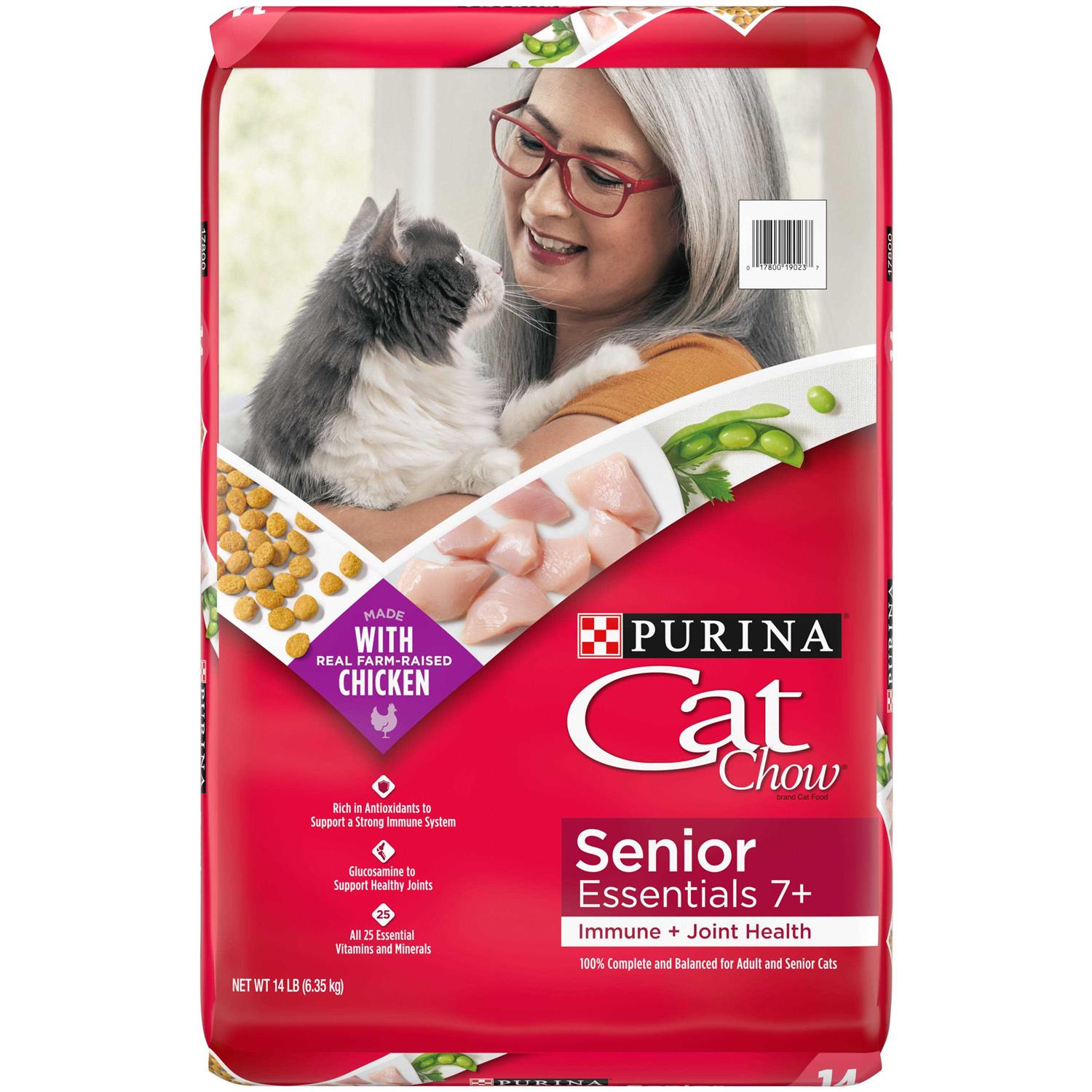 Purina Cat Chow Senior Essentials 7+ Immune + Joint Health Dry Cat Food - Healthber
