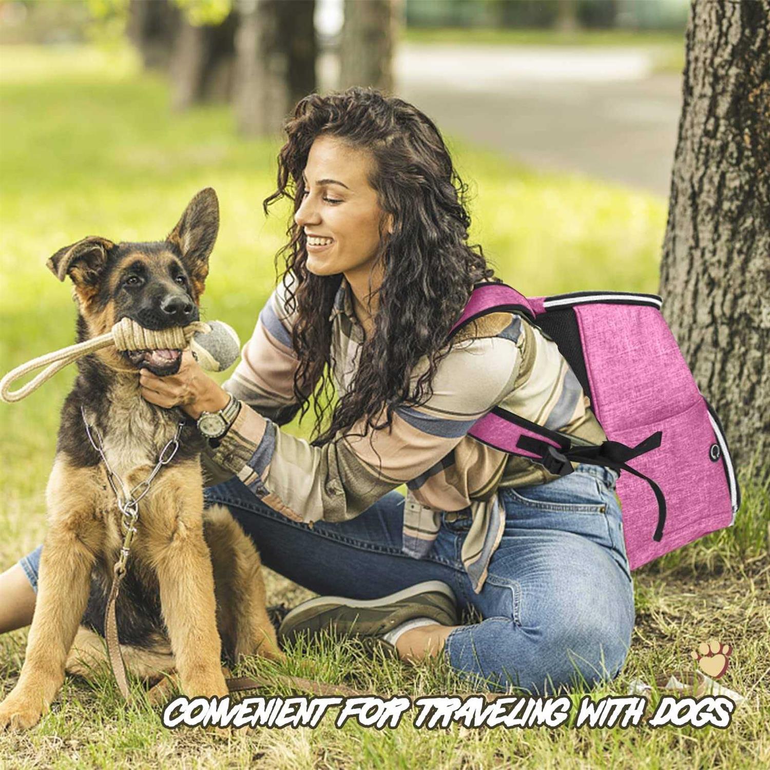 baglher Dog Travel Bag,Airline Approved Pet Supplies Backpack,Dog Travel Backpack with 2 Silicone Collapsible Bowls and 2 Food Baskets - Healthber