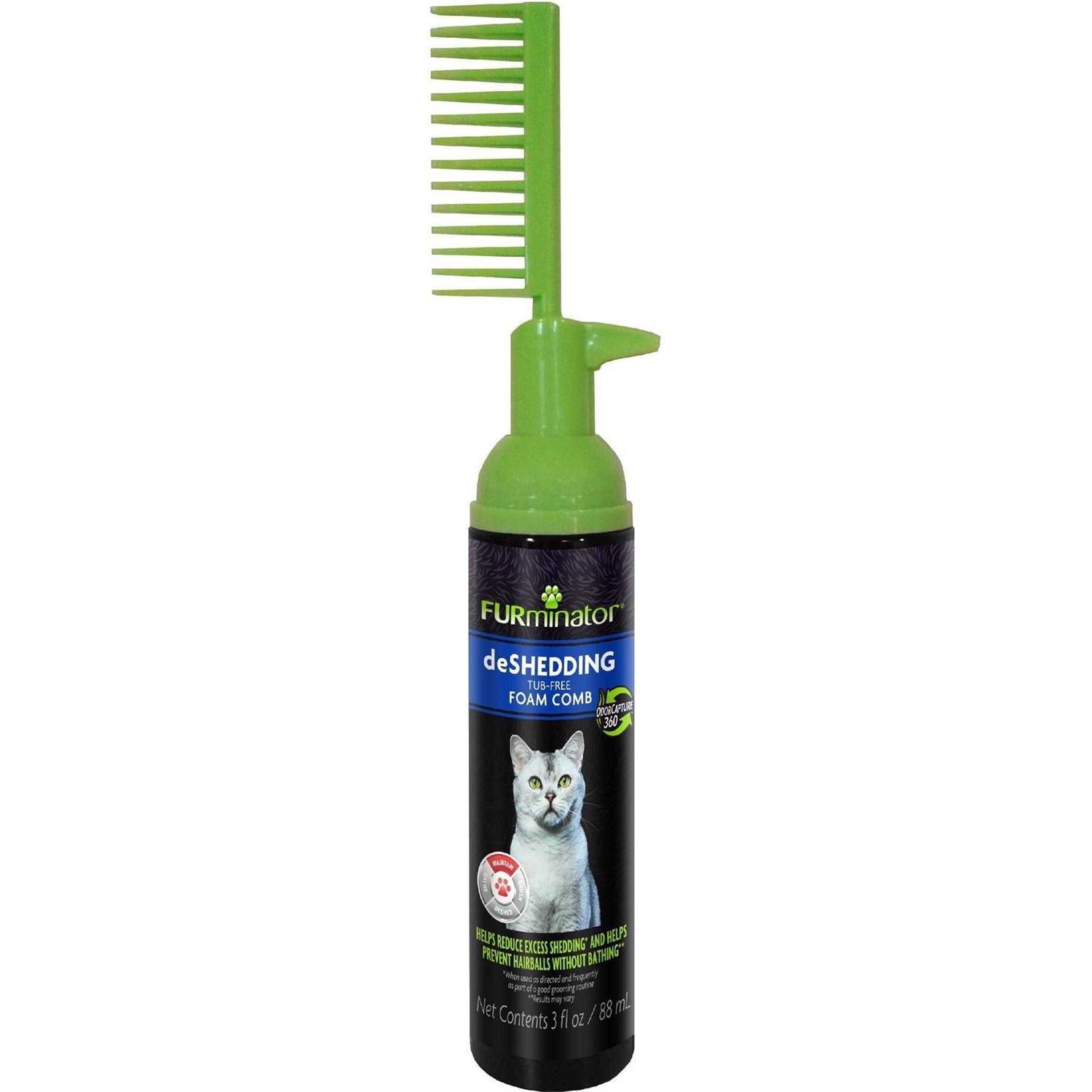 FURminator Tub-Free Deshedding Foam Cat Grooming Comb - Healthber