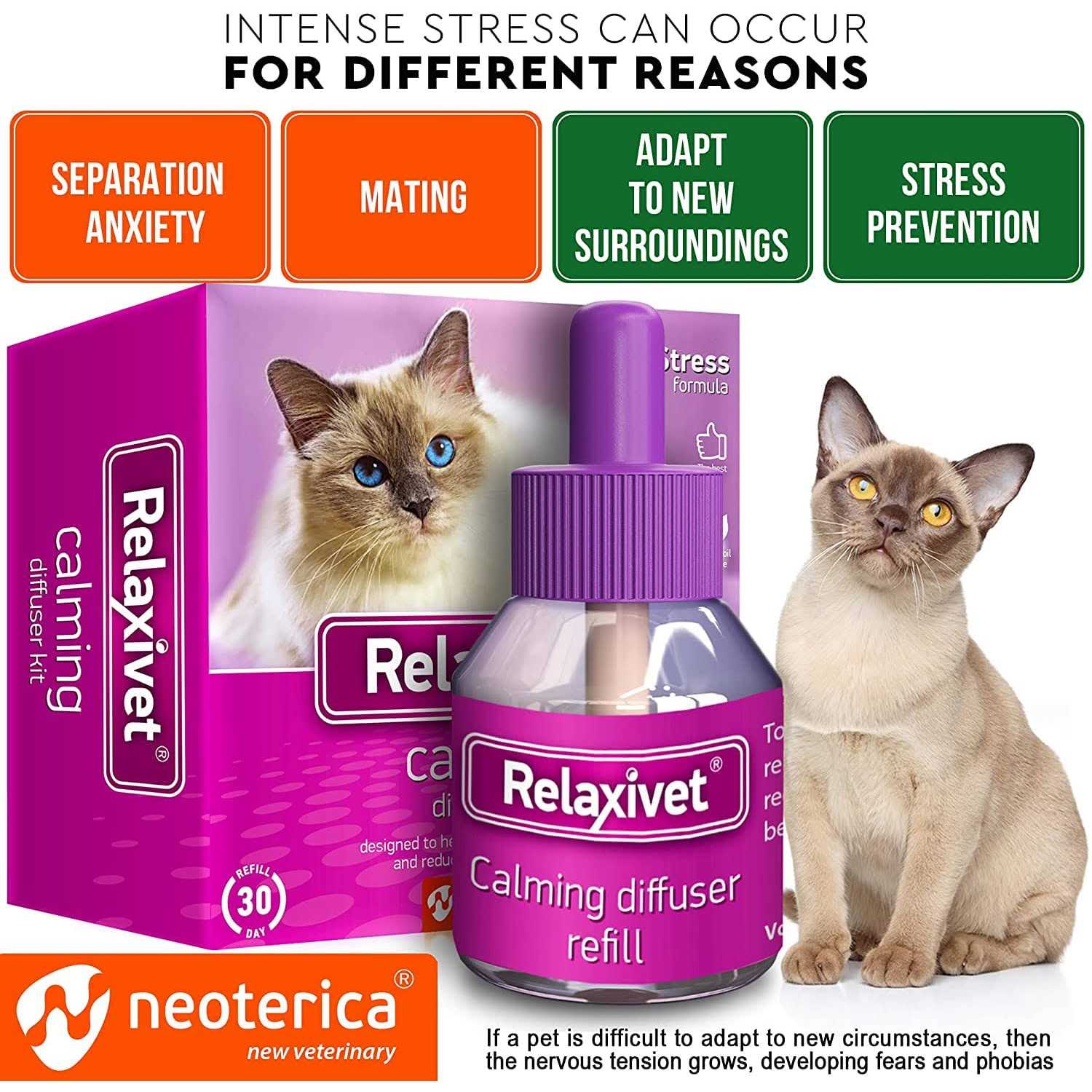 Beloved Pets Cat Calming Diffuser & Pet Anti Anxiety Products Feline Calm Pheromones Plug in & Cats Stress Relief Comfort Helps with Pee - Healthber