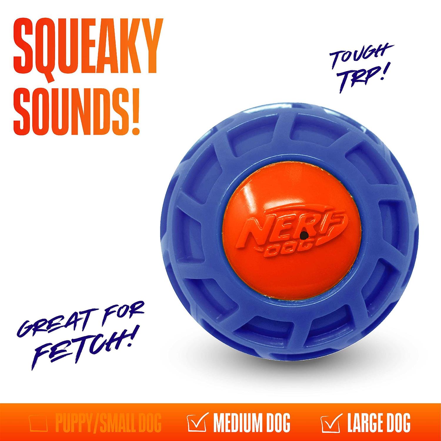 Nerf Dog TPR EXO Squeak Ball - Healthber