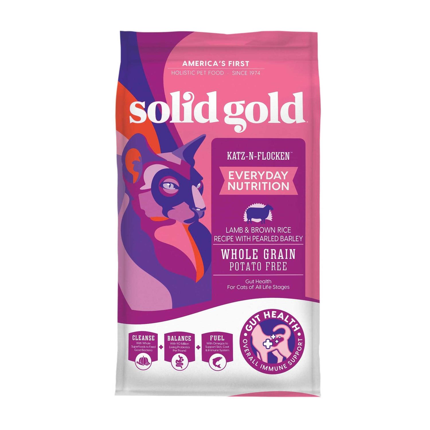 Solid Gold Katz-N-Flocken Lamb & Brown Rice Dry Cat Food - Healthber