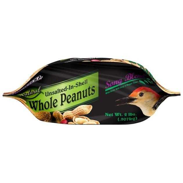 Song Blend Unsalted In-Shell Whole Peanuts Bird Food - Healthber