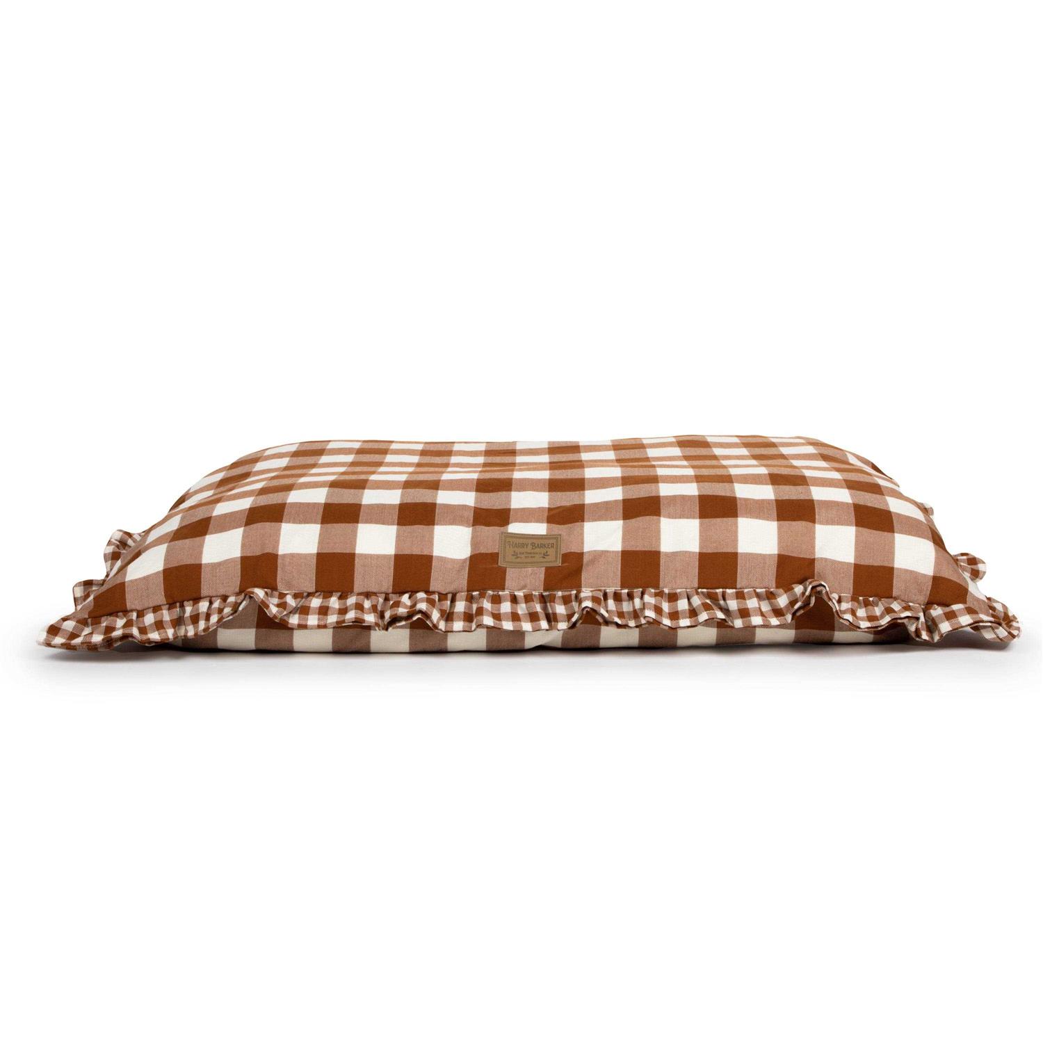 Harry Barker 24 x 5 Brown Gingham Print Envelope Dog Bed - Healthber