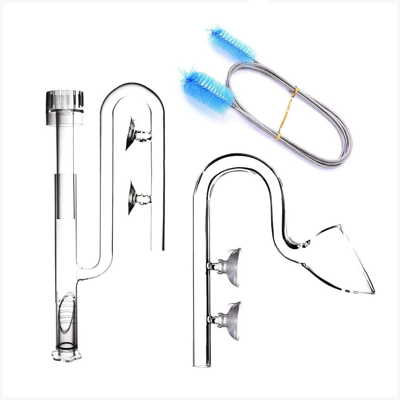 FZONE Aquatic Glass Lily Pipe Set with Lily Skimmer Inflow and Lily Outflow for Aquarium Filter 5/8” Tubing - Healthber