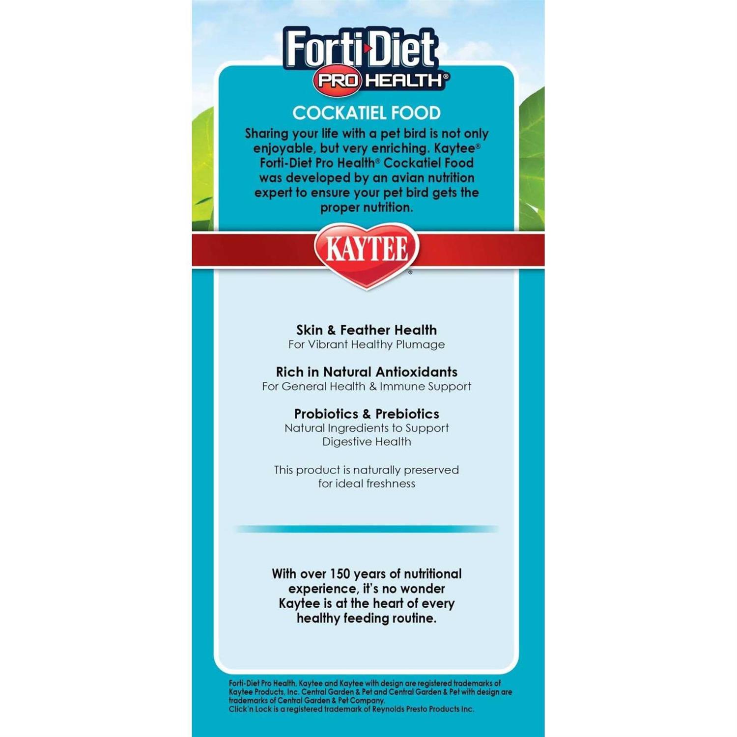 Kaytee Forti-Diet Pro Health Cockatiel Food - Healthber