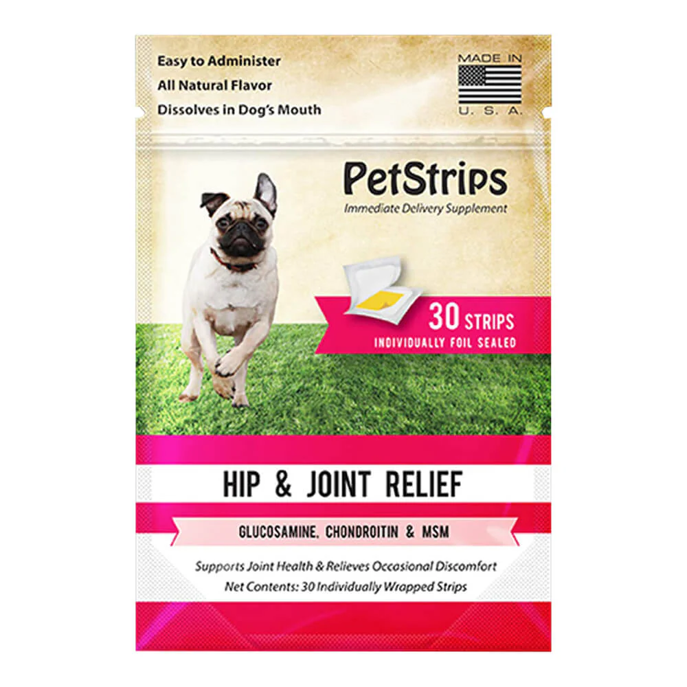 PetStrips Hip & Joint Relief for Dogs, 30 Strips - Healthber