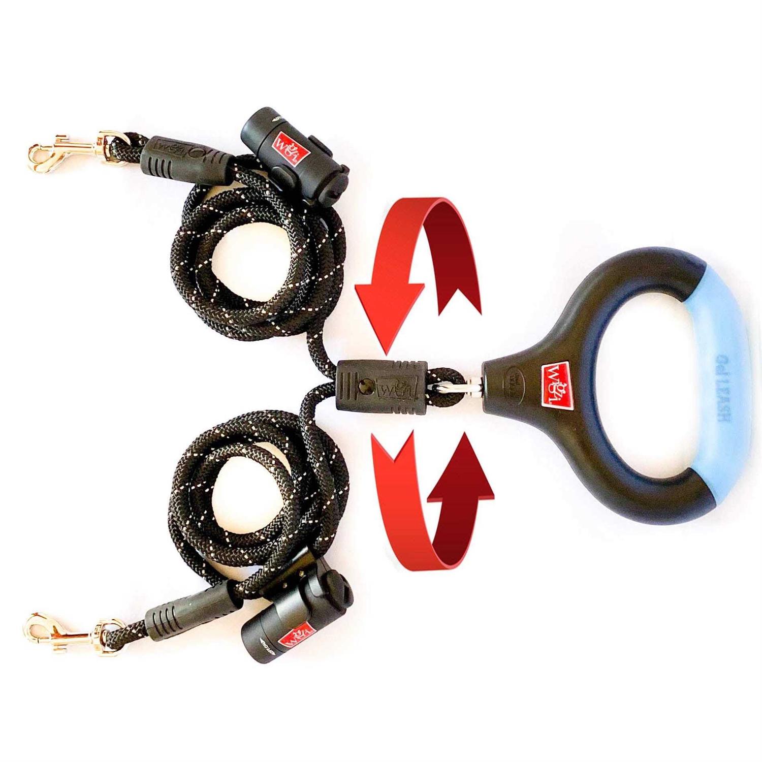 Wigzi Dual Doggie Gel Handle Rope Dog Leash with Lights - Healthber