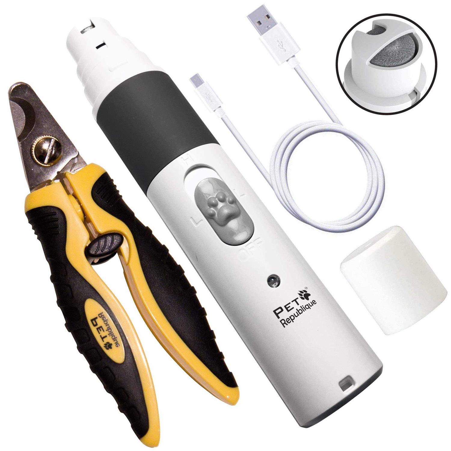 Pet Republique Cordless Dog & Cat Nail Grinder & Nail Clippers - Healthber