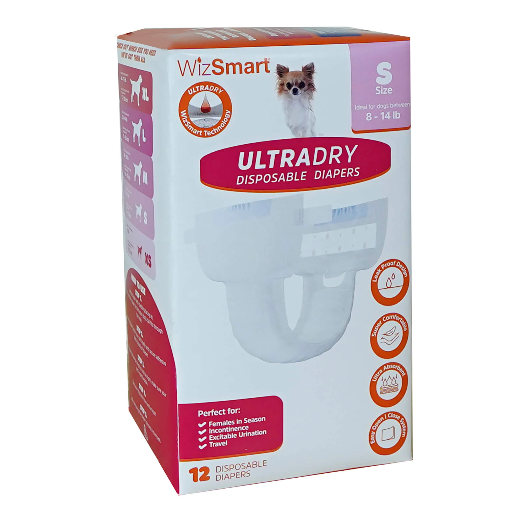 WizSmart UltraDry Disposable Diapers, 12 ct - Healthber