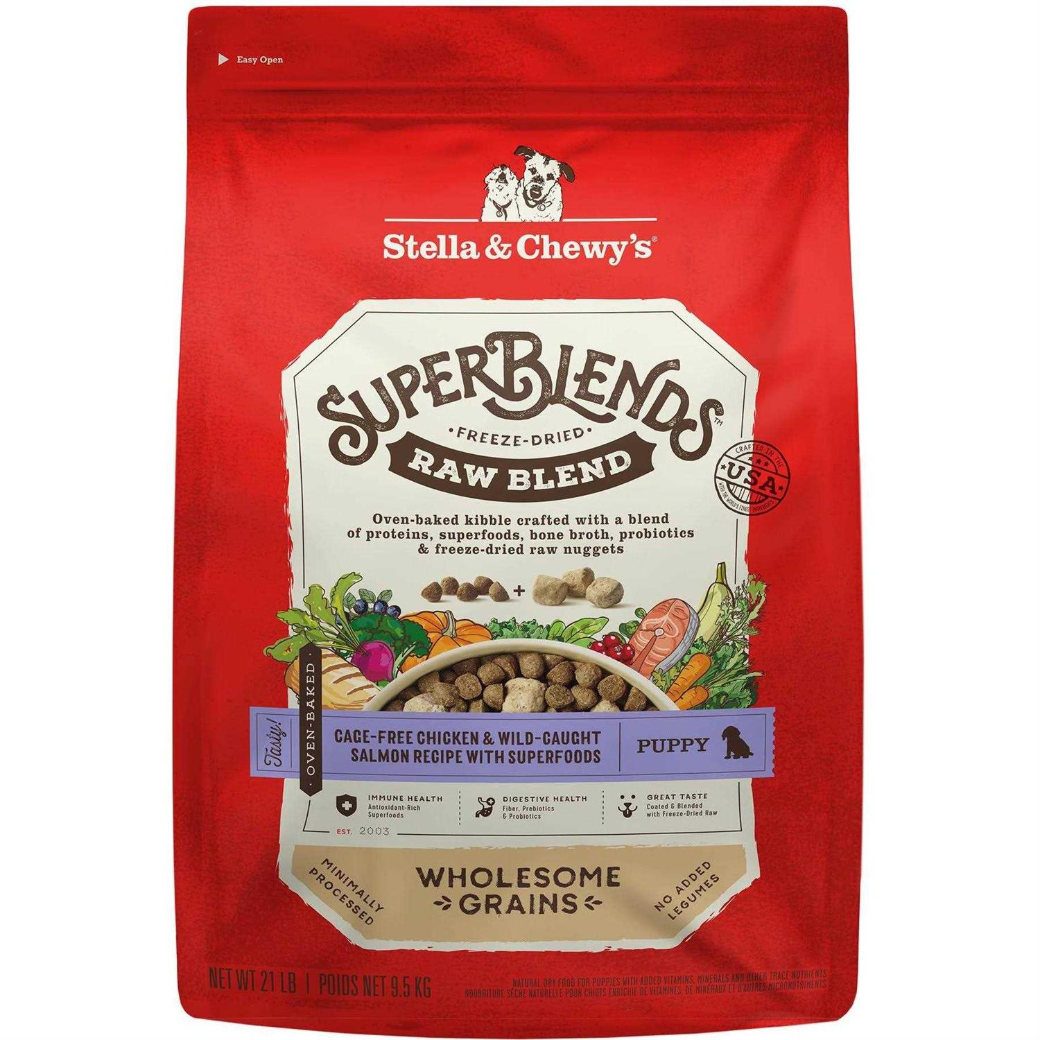 Stella & Chewy’s SuperBlends Raw Wholesome Grains Puppy Cage Free Chicken & Wild Caught Salmon Recipe with Superfoods - Healthber
