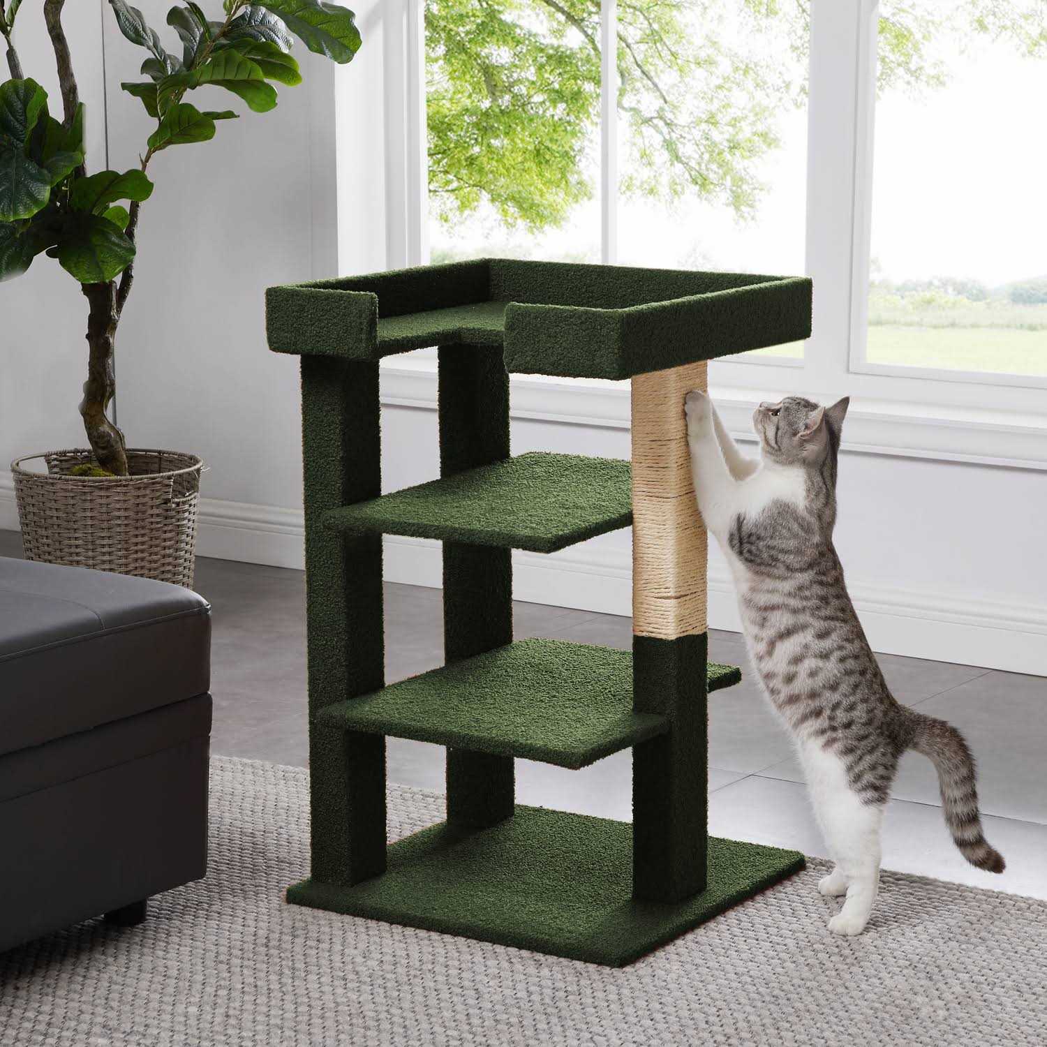 HOMESTOCK Cat Tree for Large Cats Cat Activity with Scratching Post - Healthber