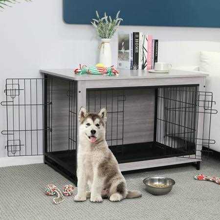 Pirecart Dog Crate Furniture Wooden Dog Kennel End - Healthber