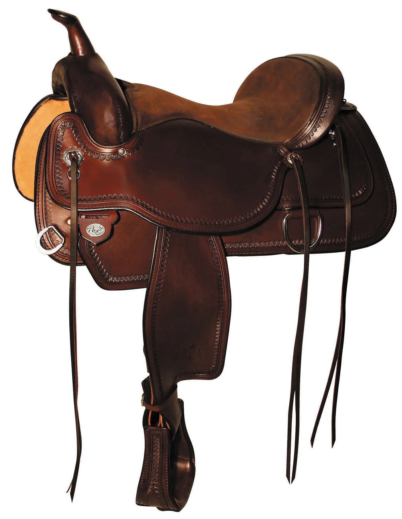 Circle Y Topeka Flex2 Trail Saddle, Wide, Walnut - Healthber