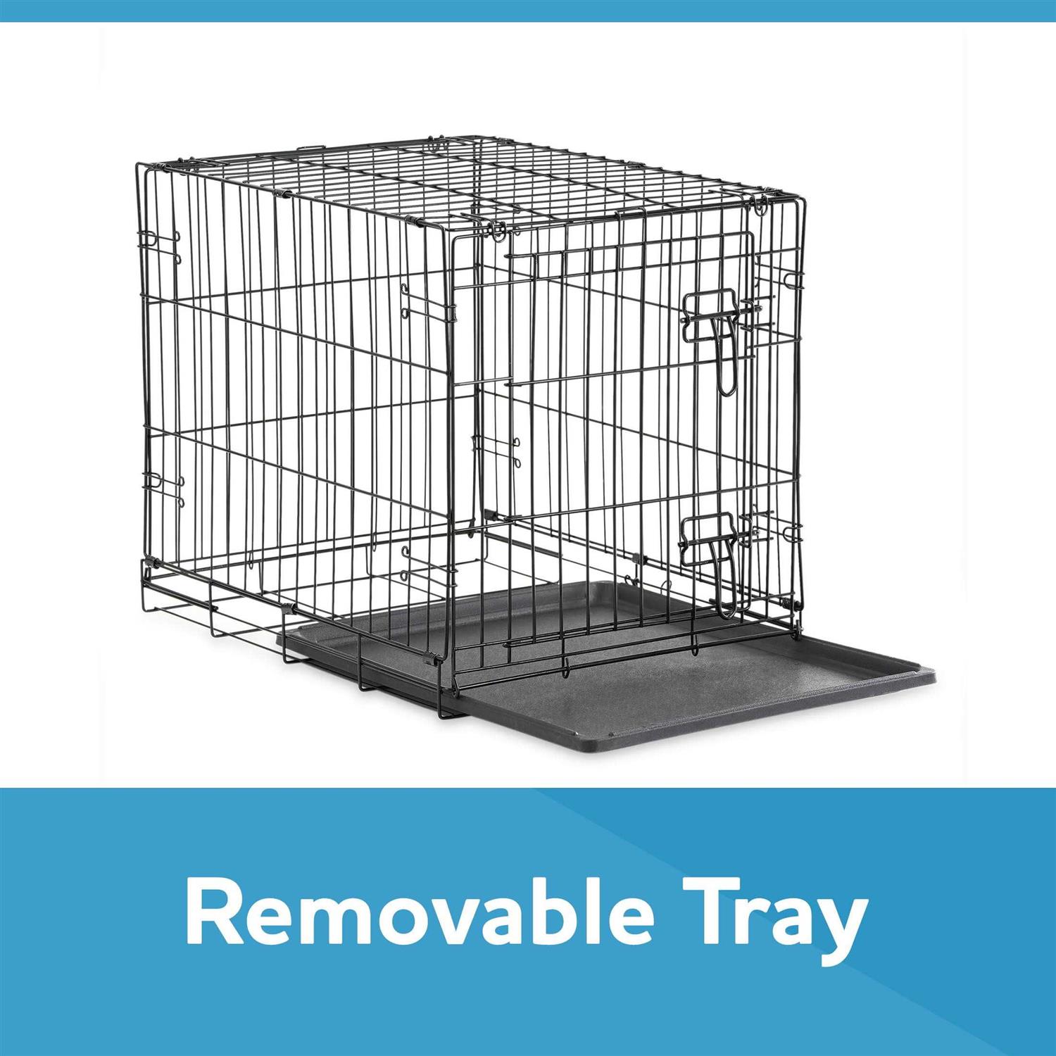 Vibrant Life Double Door Folding Wire Dog Crate with Divider - Healthber