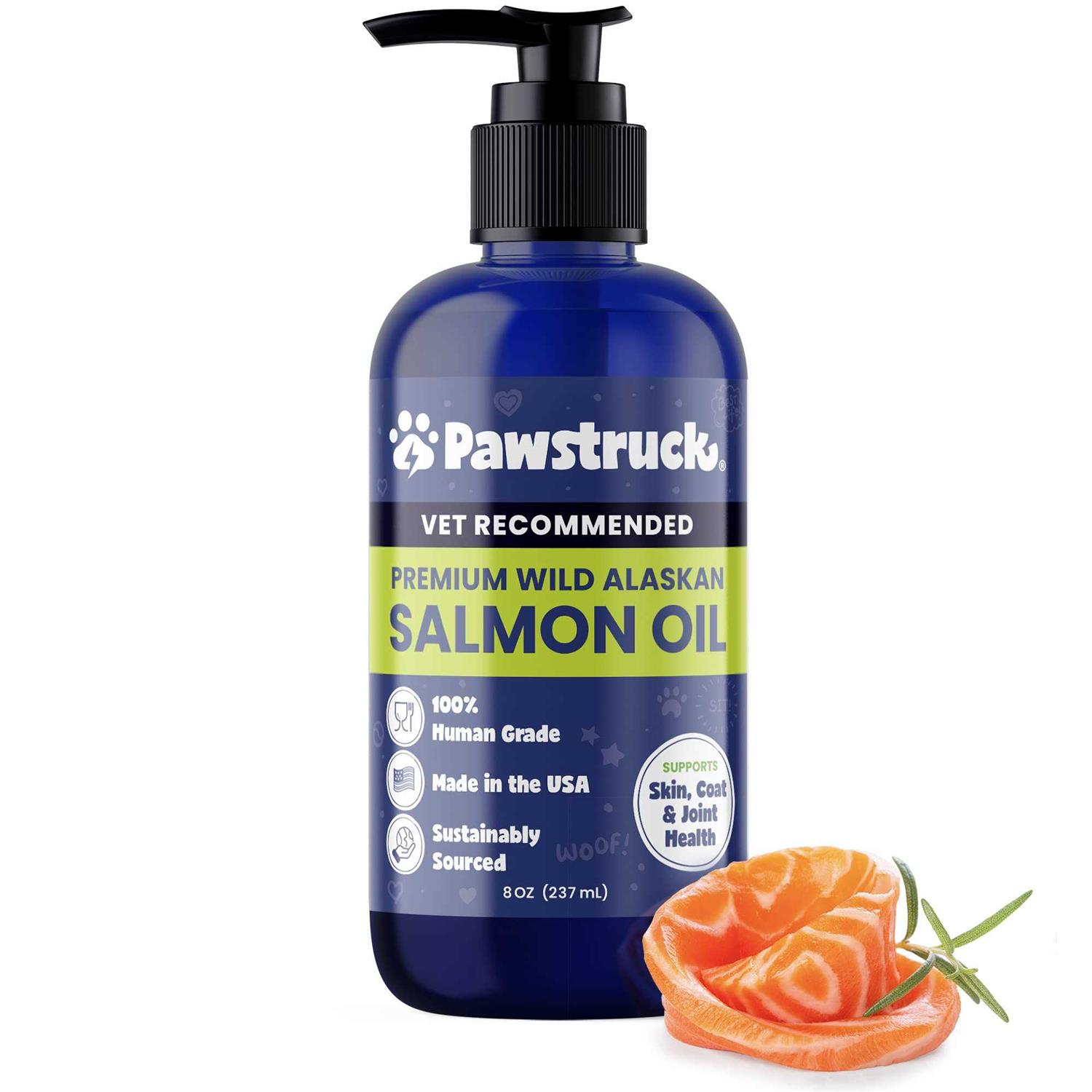 Pawstruck Pure Human-Grade Wild Alaskan Salmon Oil for Dogs & Cats Vet Recommended Omega 3 & 6 Extra Strength Supplement Food Topper with EPA DHA Fatty - Healthber