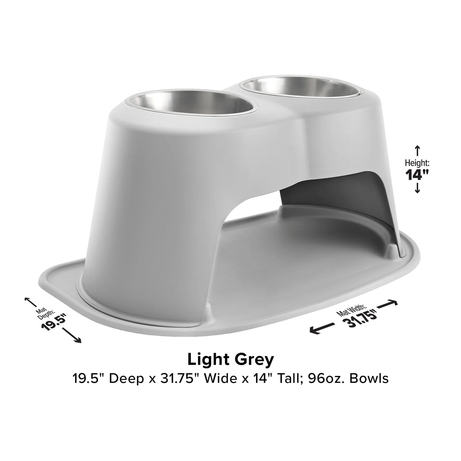 WeatherTech Double High Pet Feeding System, Stainless Steel - Healthber