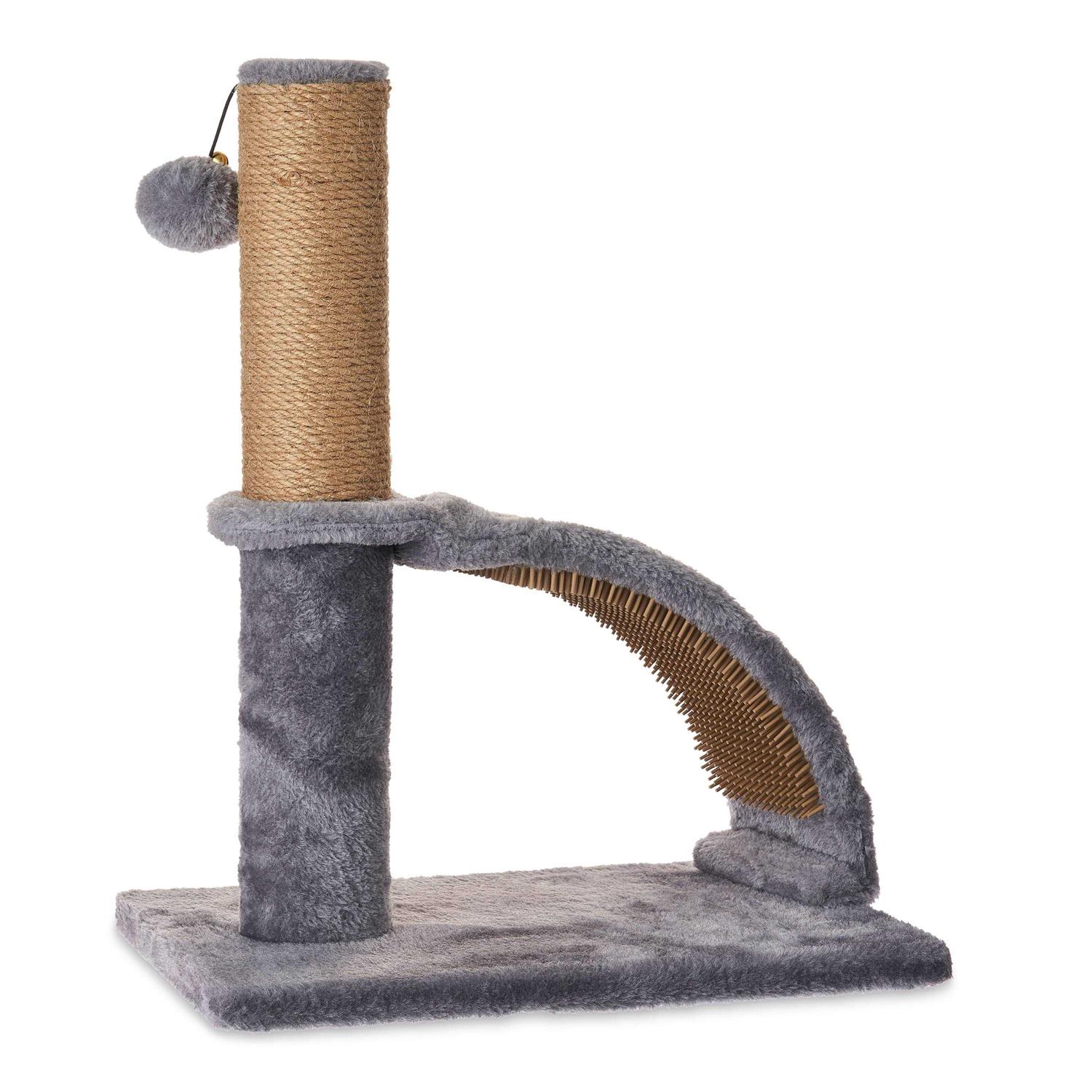 Vibrant Life Deluxe Jute Cat Scratching Post with Arch Rubber Massager - Healthber