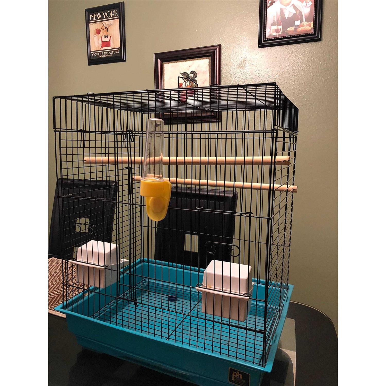 You&Me Square Top Parakeet Cage 16.5 L x 11.8 W x 22 H - Healthber
