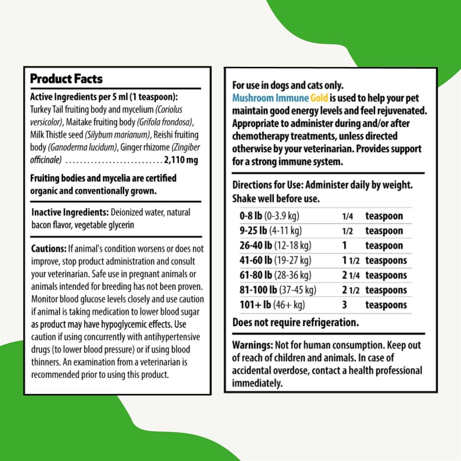 Pet Wellbeing Mushroom Immune Gold for Cats and Dogs - Healthber