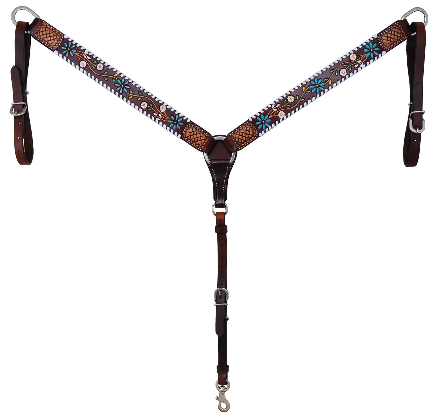 Rafter T Floral Vine Breast Collar - Healthber