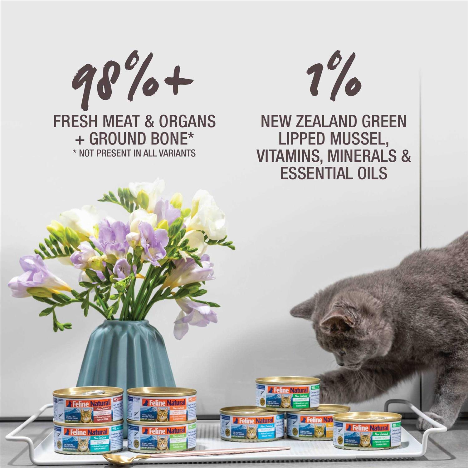 Feline Natural Canned Chicken & Lamb Feast Cat Food - Healthber