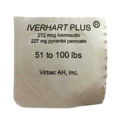 Iverhart Plus Flavored Chewables for Dogs 51-100 lbs - Healthber