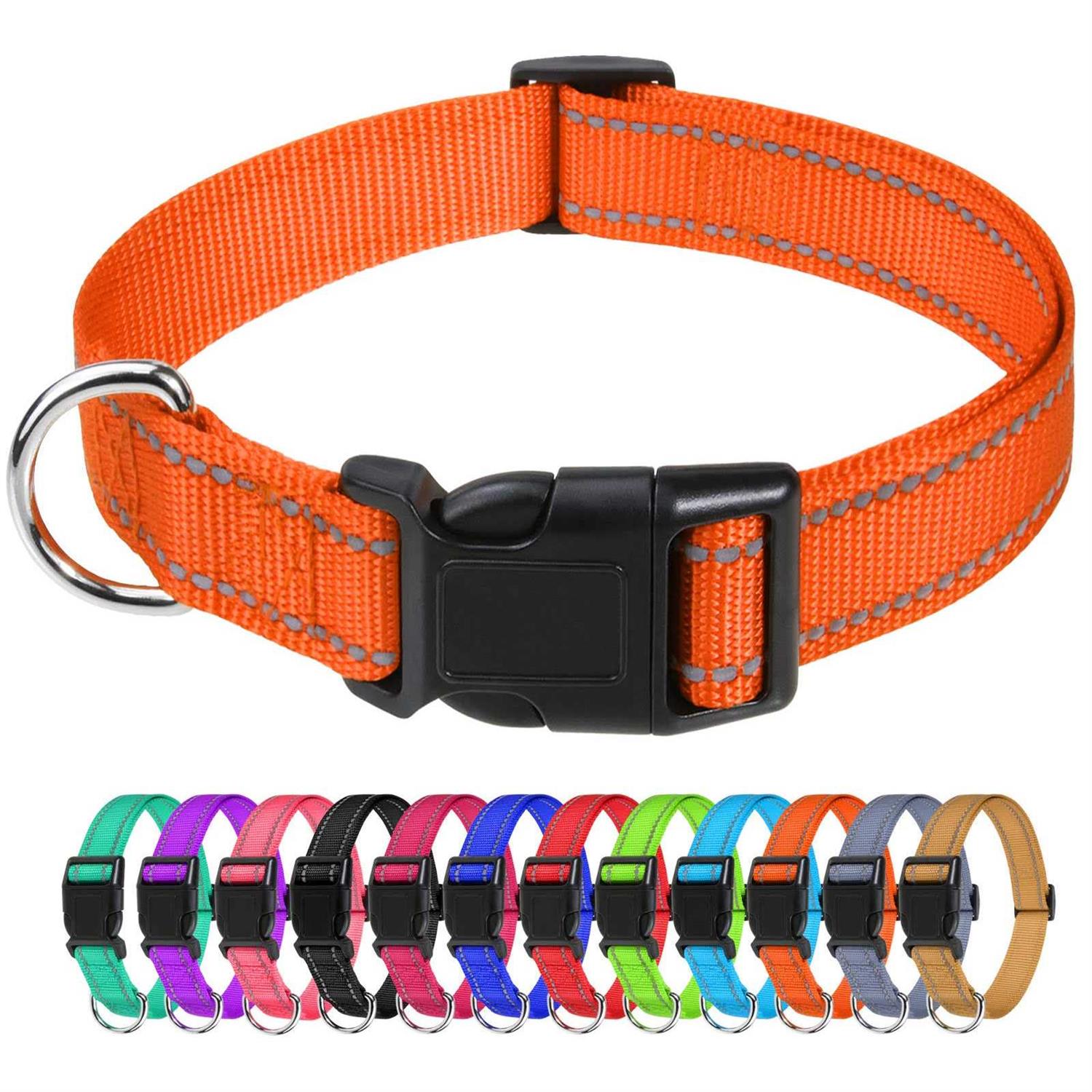 TagME Reflective Nylon Dog Collars Adjustable Classic Dog Collar with Quick Release Buckle Dogs - Healthber