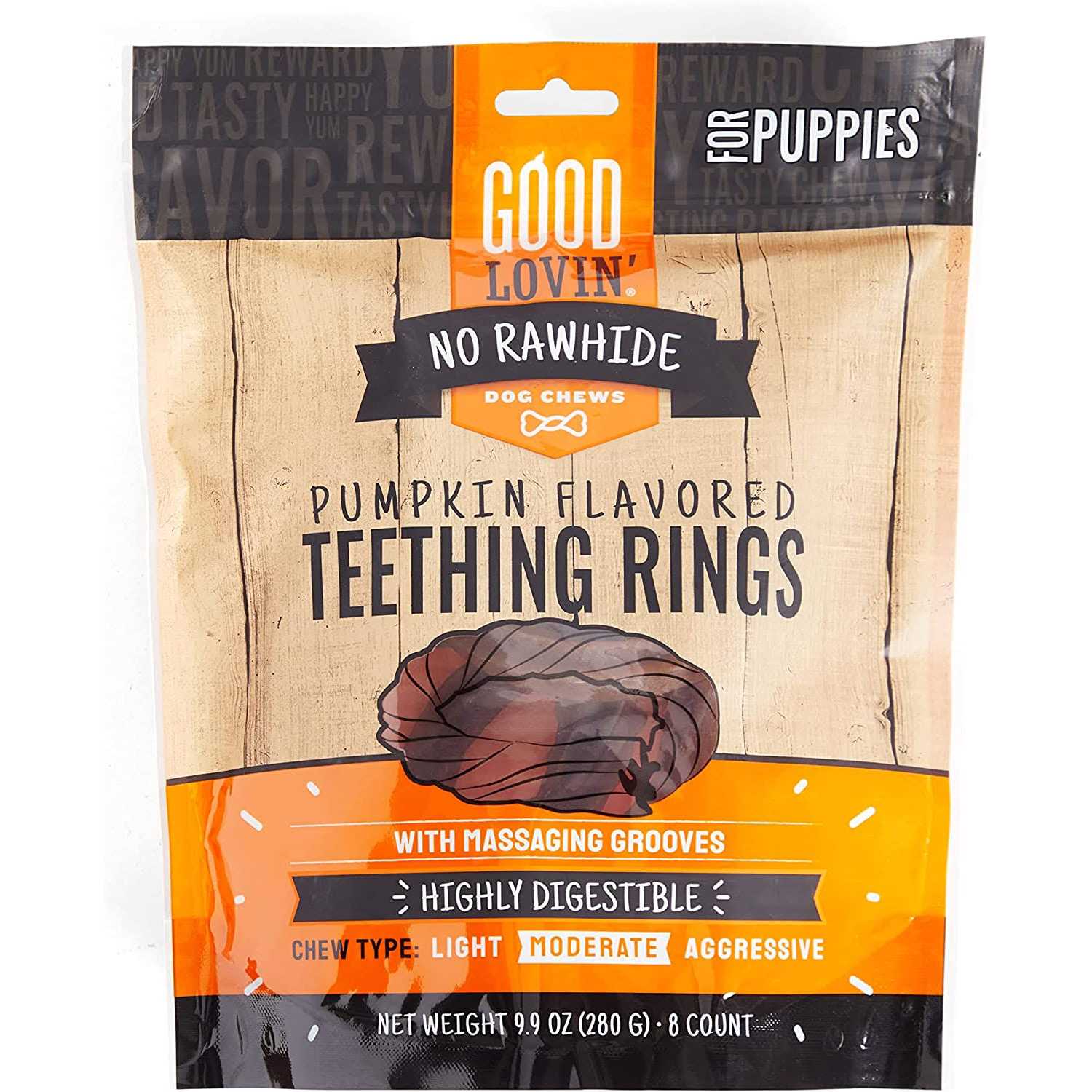 Good Lovin’ Rawhide-Free Pumpkin Puppy Ring Dog Treats - Healthber