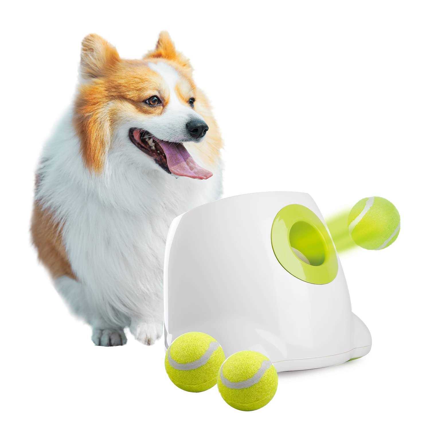 ALL for PAWS AFP Automatic Ball Launcher for Dogs,Dog Ball Launcher Automatic,Tennis Ball Machine,Includes 3pcs Tennis Balls for Dogs - Healthber