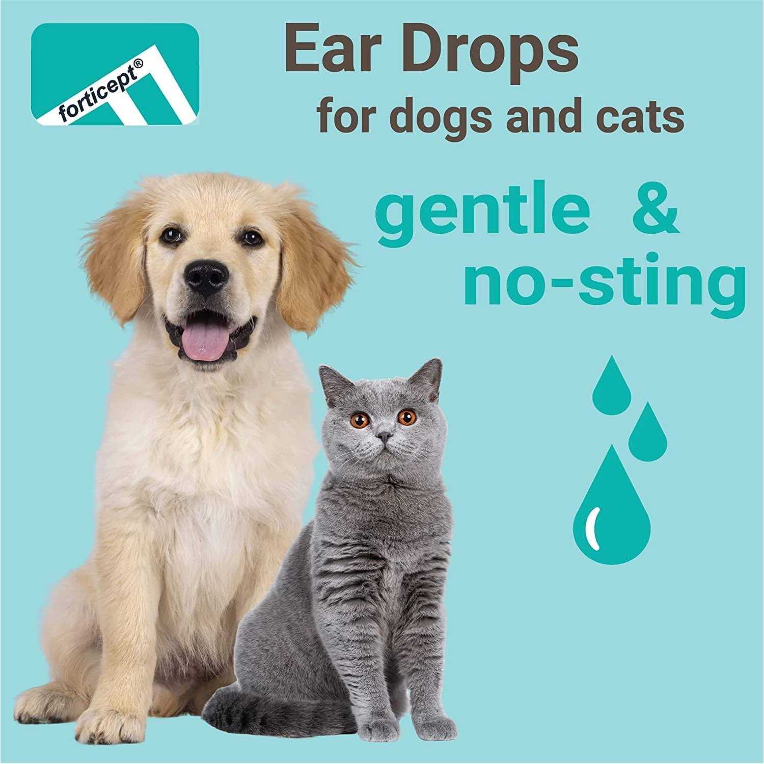 Forticept Yeast Ear Infection & Itch Relief Cat & Dog Ear Wash Cleaner - Healthber
