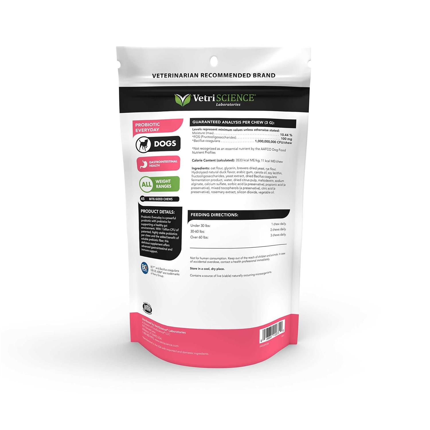 VetriScience Probiotic Everyday Chews for Dogs - Healthber