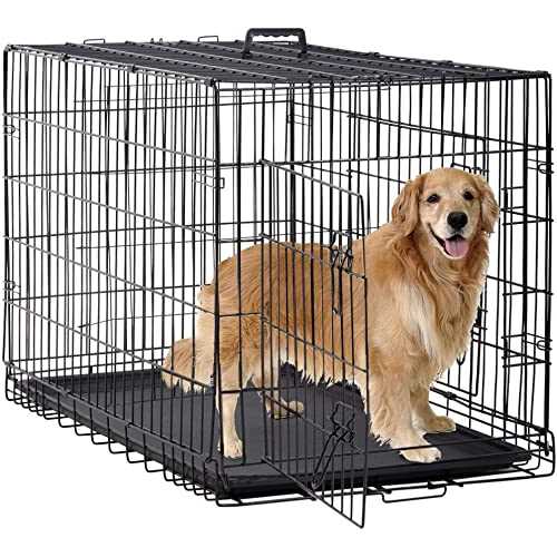 BestPet 24,30,36,42,48 Inch Dog Crates for Large Dogs Folding Mental Wire Crates Dog Kennels Outdoor and Indoor Pet Dog Cage Crate with Double-Door, - Healthber