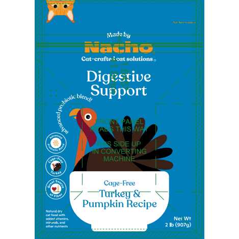 Made by Nacho Digestive Support Cage-Free Turkey & Pumpkin Recipe Dry Cat Food - Healthber