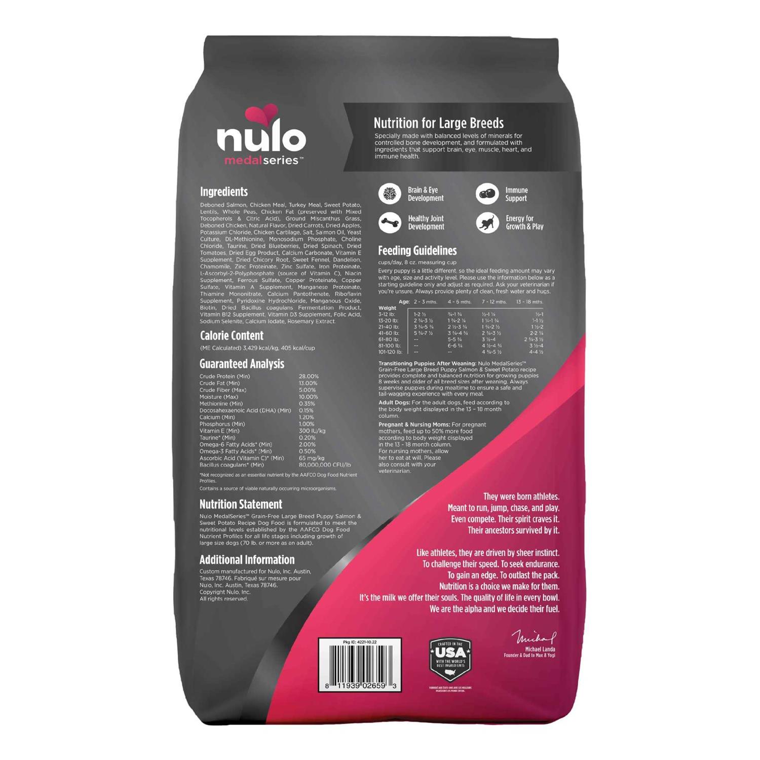 Nulo MedalSeries Salmon Large Breed Puppy Dry Dog Food - Healthber