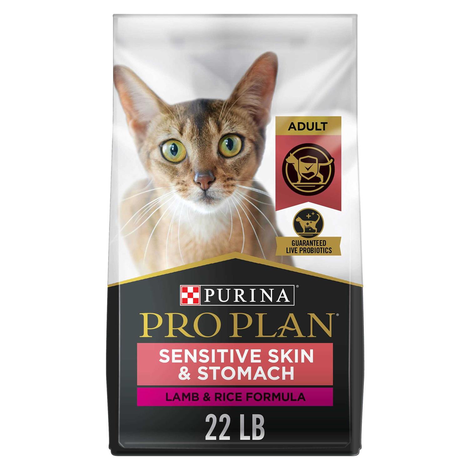 Pro Plan Purina Sensitive Skin and Stomach Cat Food, Lamb and Rice Formula - Healthber