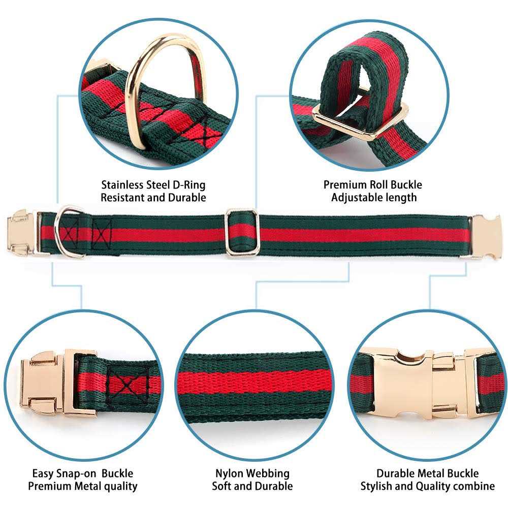 NISIYE Premium Dog Collar Soft Comfortable Dog Collars Luxury Style Durable Adjustable Collar with Metal Buckle Safety Dogs - Healthber