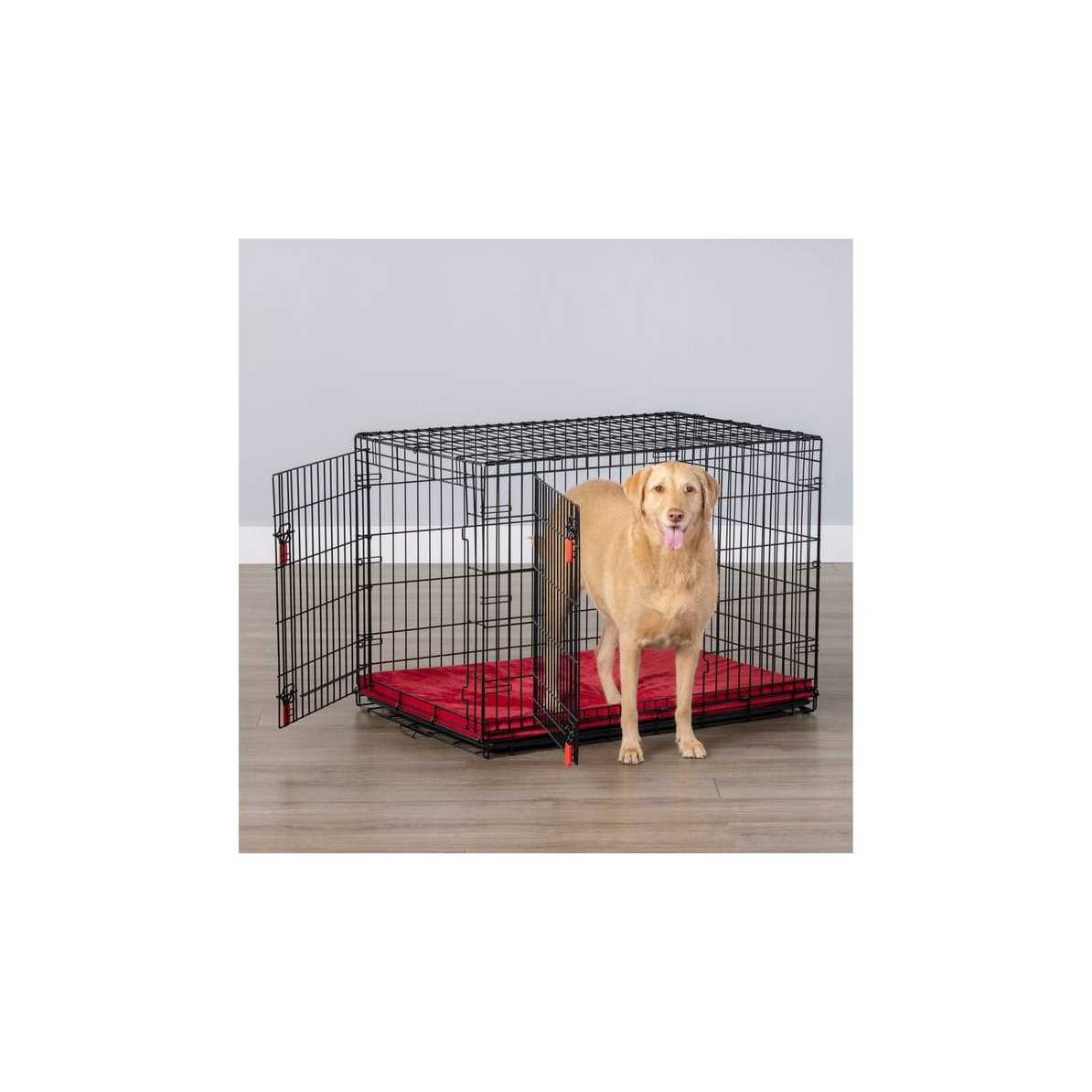 KONG Ultra-Strong Double Door Wire Dog Crate with Divider Panel - Healthber