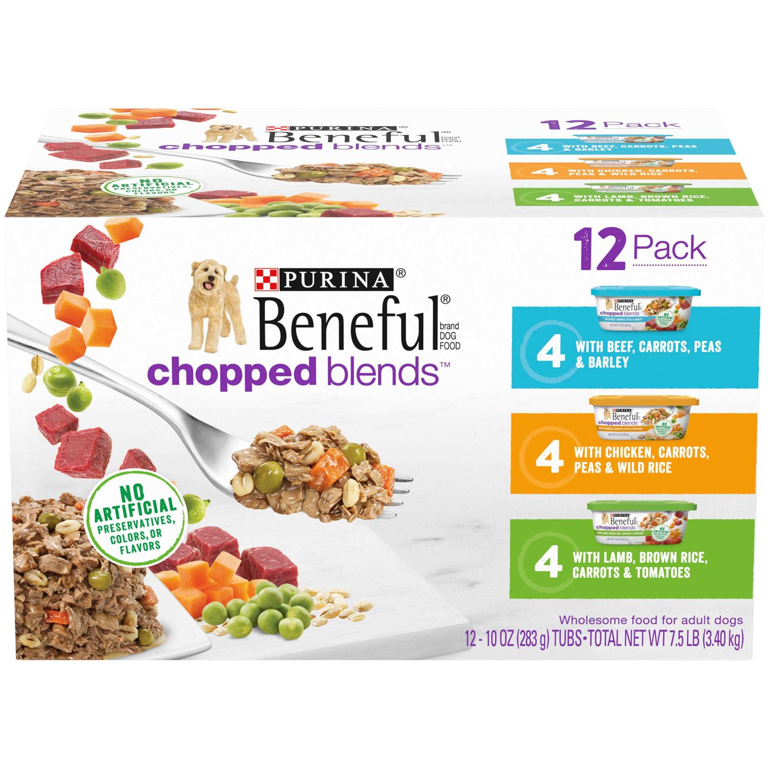 Purina Beneful Wet Dog Food Chopped Blends High Protein Variety Pack - Healthber