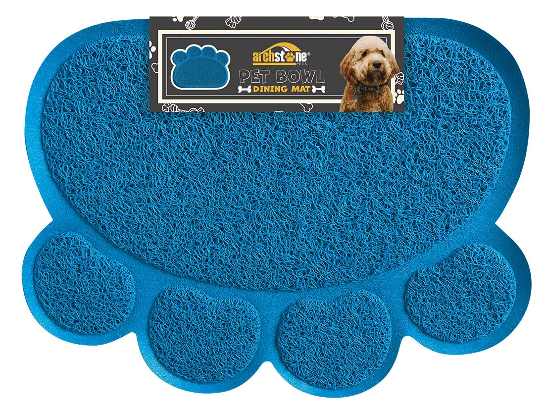 Pet Bowl Dining Mat Pawprint Shape - Healthber