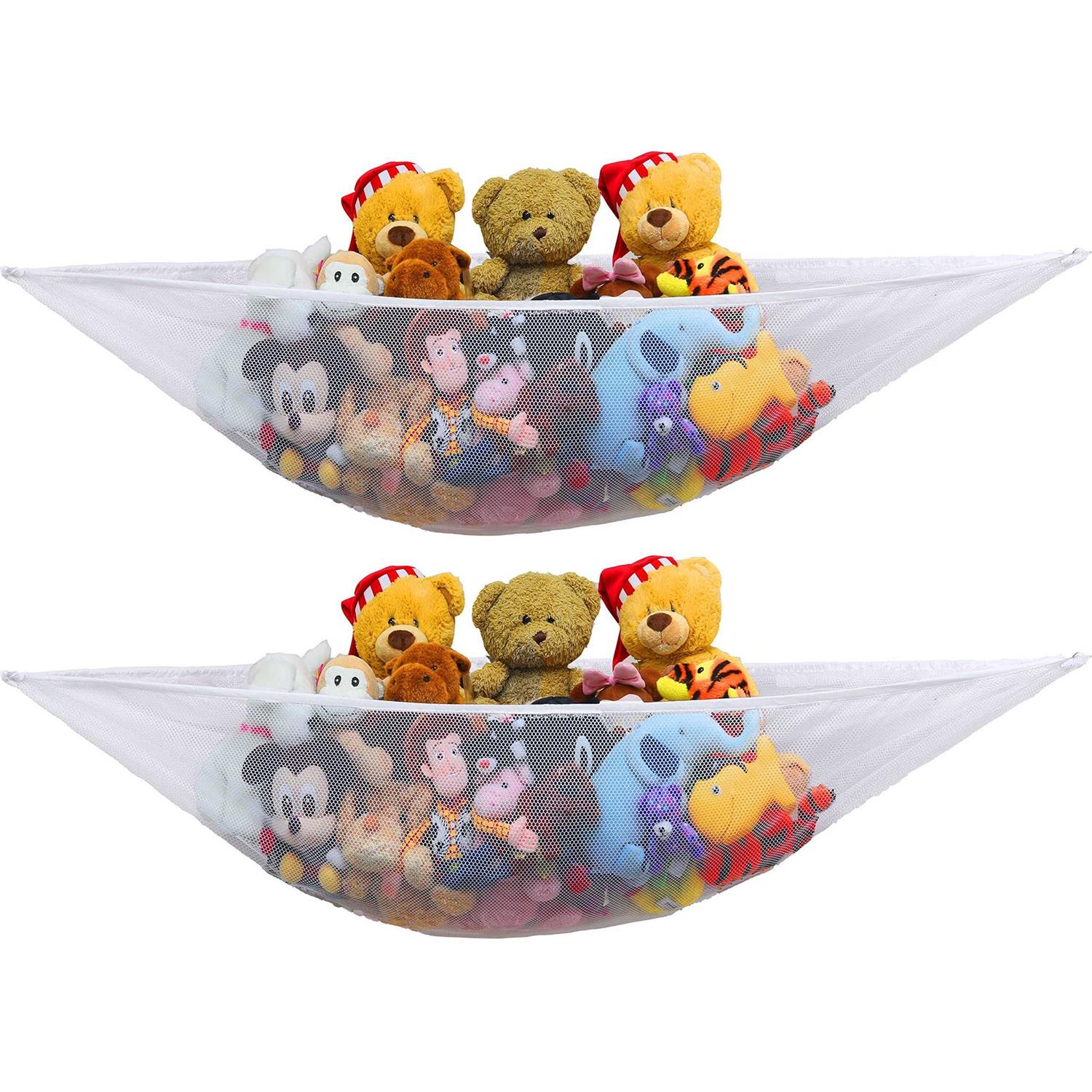 2 PK SimpleHouseware Stuffed Animals Jumbo Toy Storage Hammock - Healthber