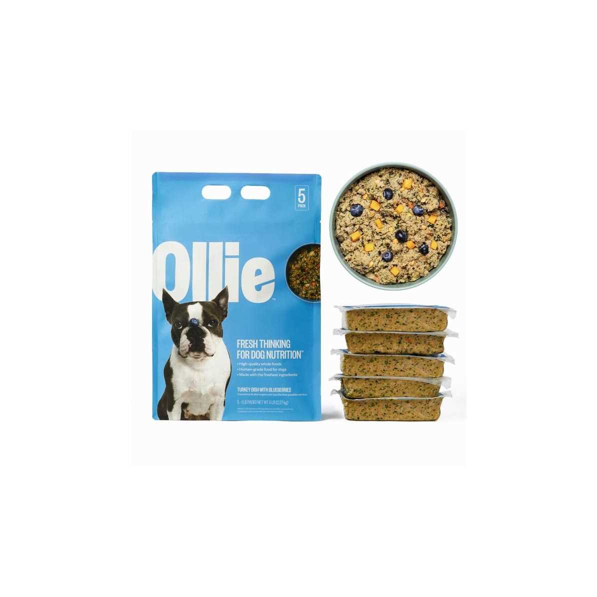 Ollie Fresh Turkey Dish with Blueberries Frozen Dog Food - Healthber