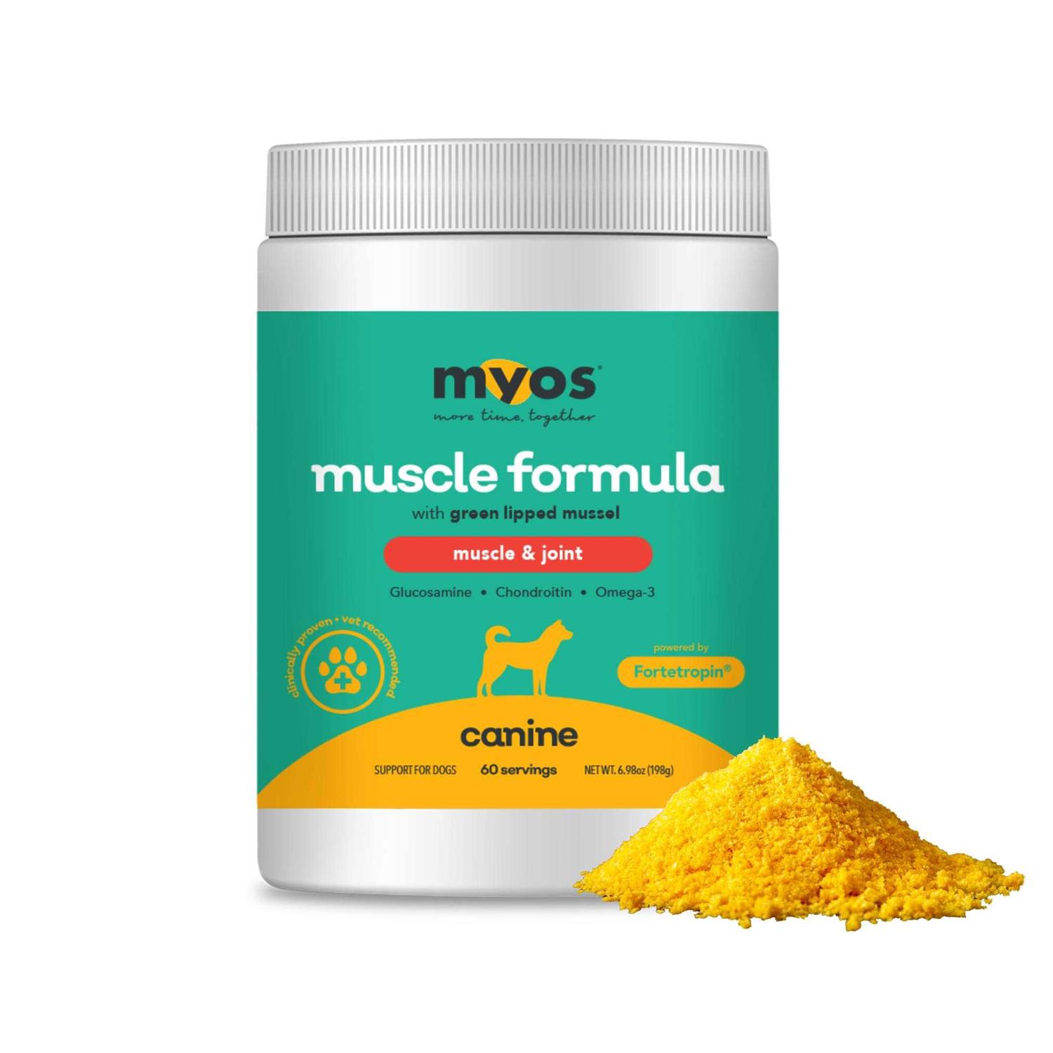 MYOS Canine Muscle & Joint Formula with Green Lipped Mussel Powder Dog Supplement - Healthber