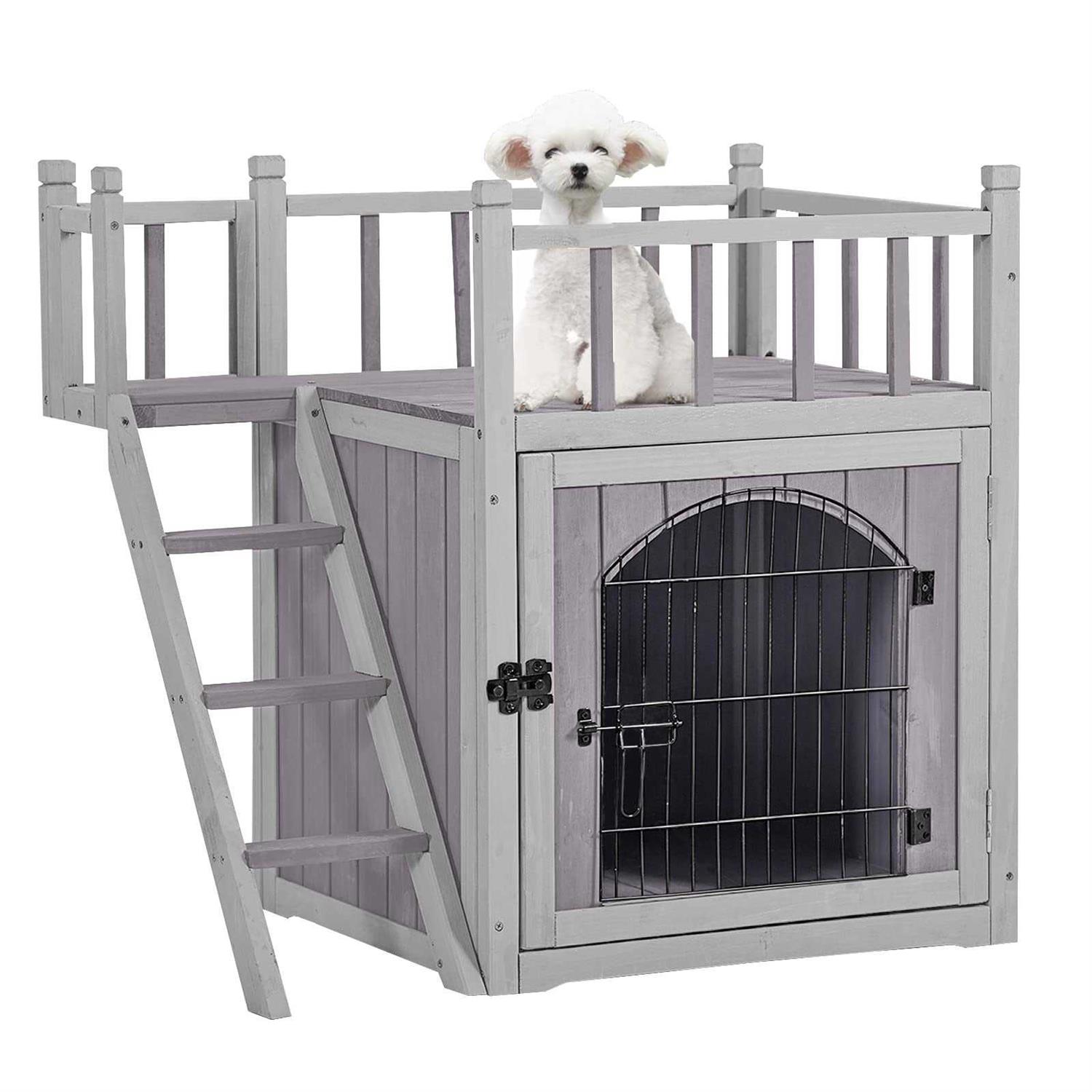 aivituvin dog house feral cat house outdoor and indoor,pet houses with stairs,2 storys - Healthber