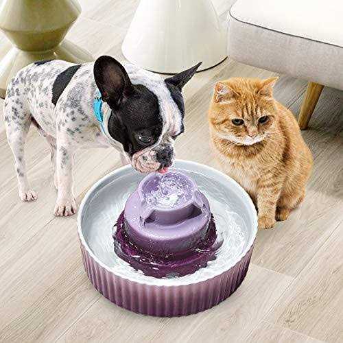 nautypaws ceramic cat water fountain, ceramic pet fountain, 2.1 l drinking fountains bowl for cats and dogs - Healthber