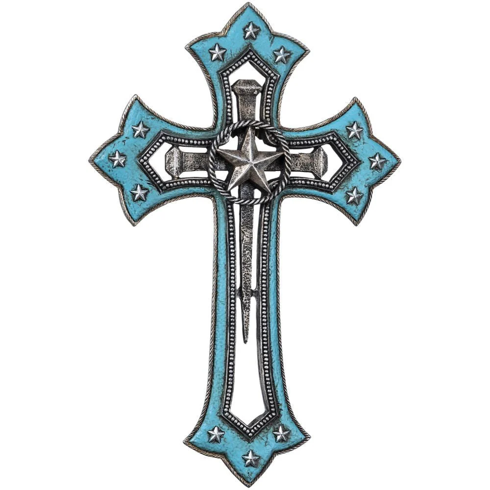 Turquoise Star Cross Wall Hanging - Healthber